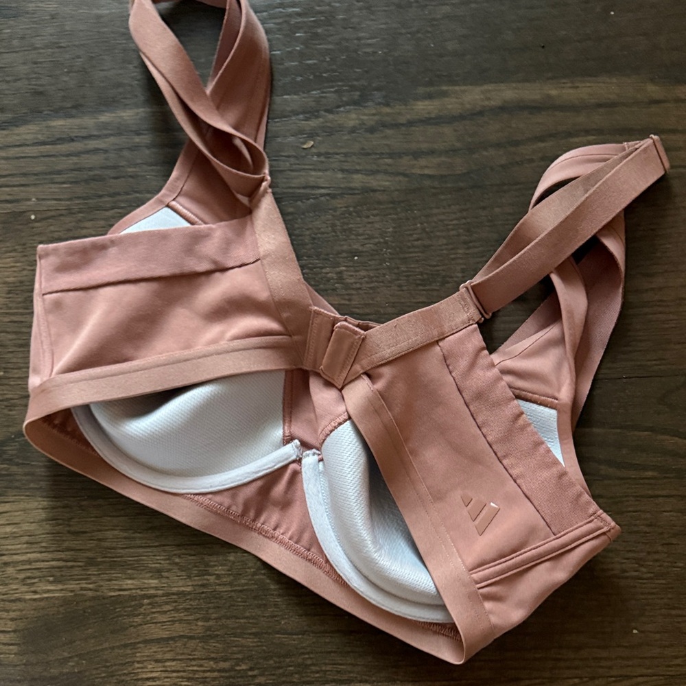 ADIDAS COLLECTIVE POWER Hi Impact Luxe High Support Bra In Clay. - Picture 2 of 3